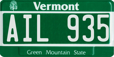 VT license plate AIL935