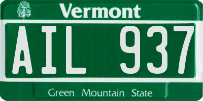 VT license plate AIL937