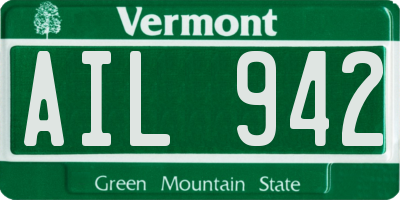 VT license plate AIL942