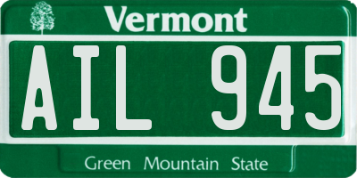 VT license plate AIL945
