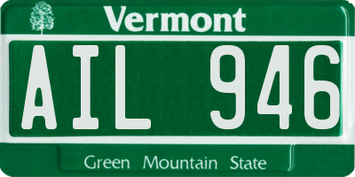 VT license plate AIL946