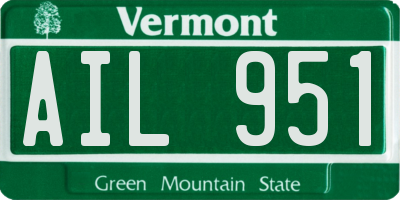 VT license plate AIL951