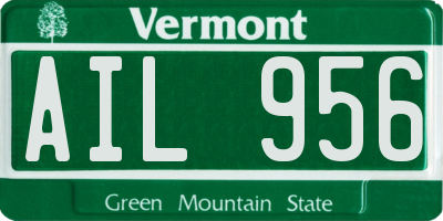 VT license plate AIL956
