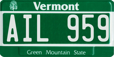 VT license plate AIL959