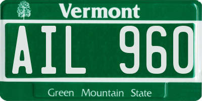 VT license plate AIL960