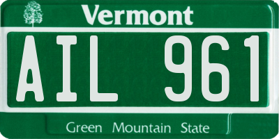 VT license plate AIL961
