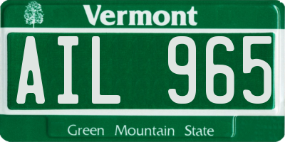 VT license plate AIL965