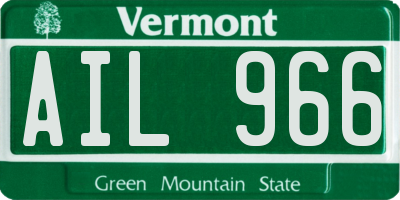 VT license plate AIL966