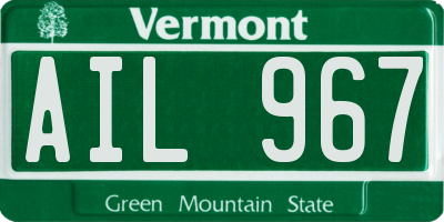 VT license plate AIL967