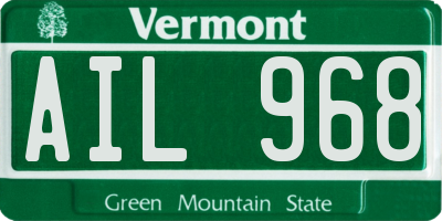 VT license plate AIL968