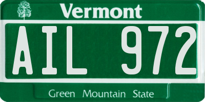 VT license plate AIL972