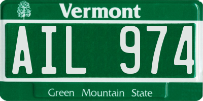 VT license plate AIL974