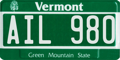 VT license plate AIL980