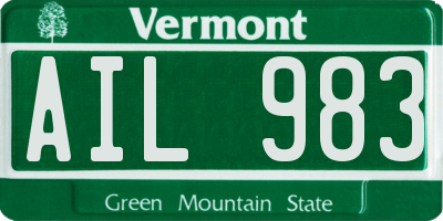 VT license plate AIL983