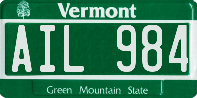 VT license plate AIL984
