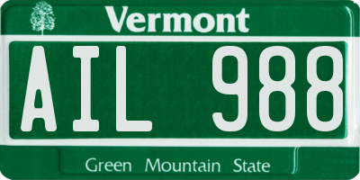 VT license plate AIL988