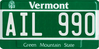 VT license plate AIL990