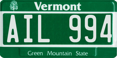 VT license plate AIL994