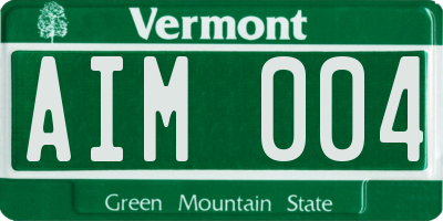 VT license plate AIM004