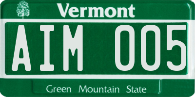 VT license plate AIM005