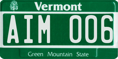 VT license plate AIM006
