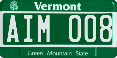 VT license plate AIM008