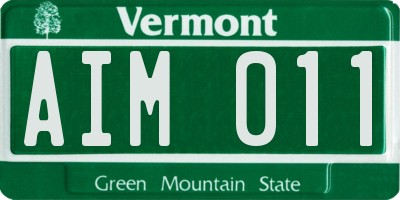VT license plate AIM011