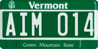 VT license plate AIM014