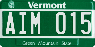 VT license plate AIM015