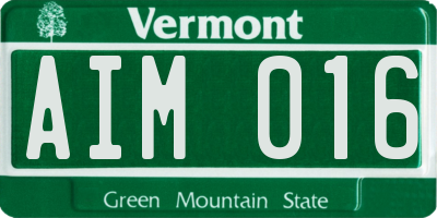 VT license plate AIM016