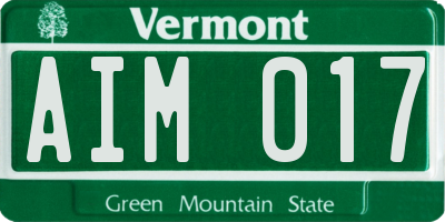 VT license plate AIM017