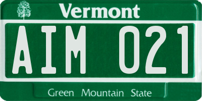 VT license plate AIM021