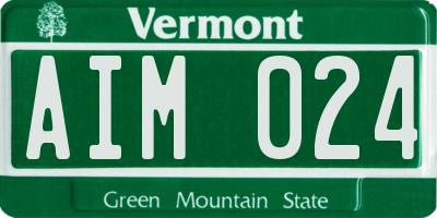 VT license plate AIM024