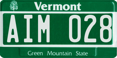 VT license plate AIM028