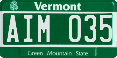 VT license plate AIM035