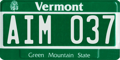 VT license plate AIM037