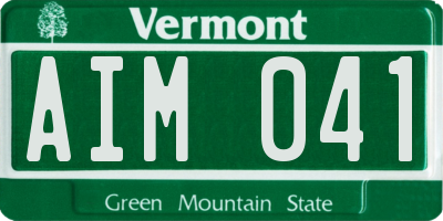 VT license plate AIM041