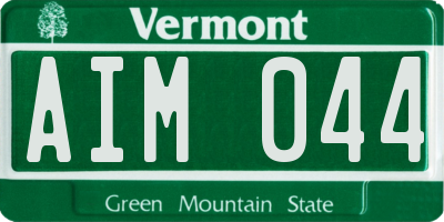 VT license plate AIM044