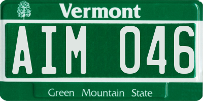 VT license plate AIM046