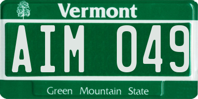 VT license plate AIM049