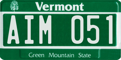 VT license plate AIM051