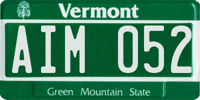 VT license plate AIM052