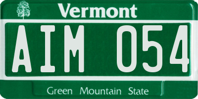 VT license plate AIM054