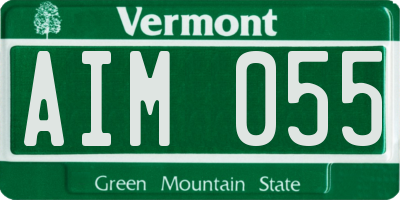 VT license plate AIM055