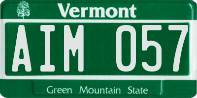VT license plate AIM057