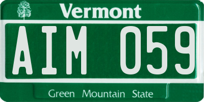 VT license plate AIM059