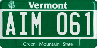 VT license plate AIM061