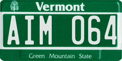 VT license plate AIM064