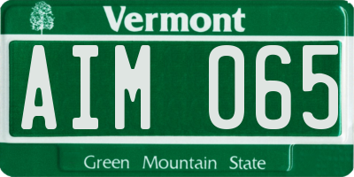 VT license plate AIM065