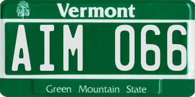 VT license plate AIM066